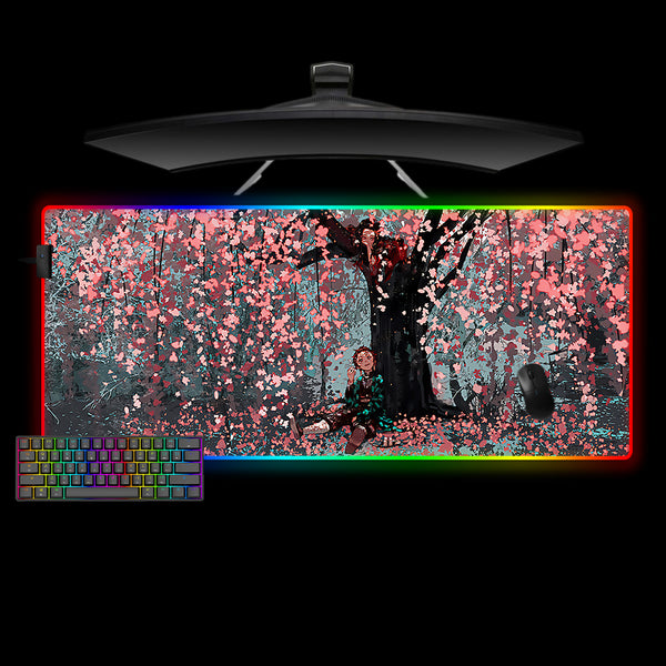 Demon Slayer Sakura Design XXL Size RGB Light Gaming Mousepad