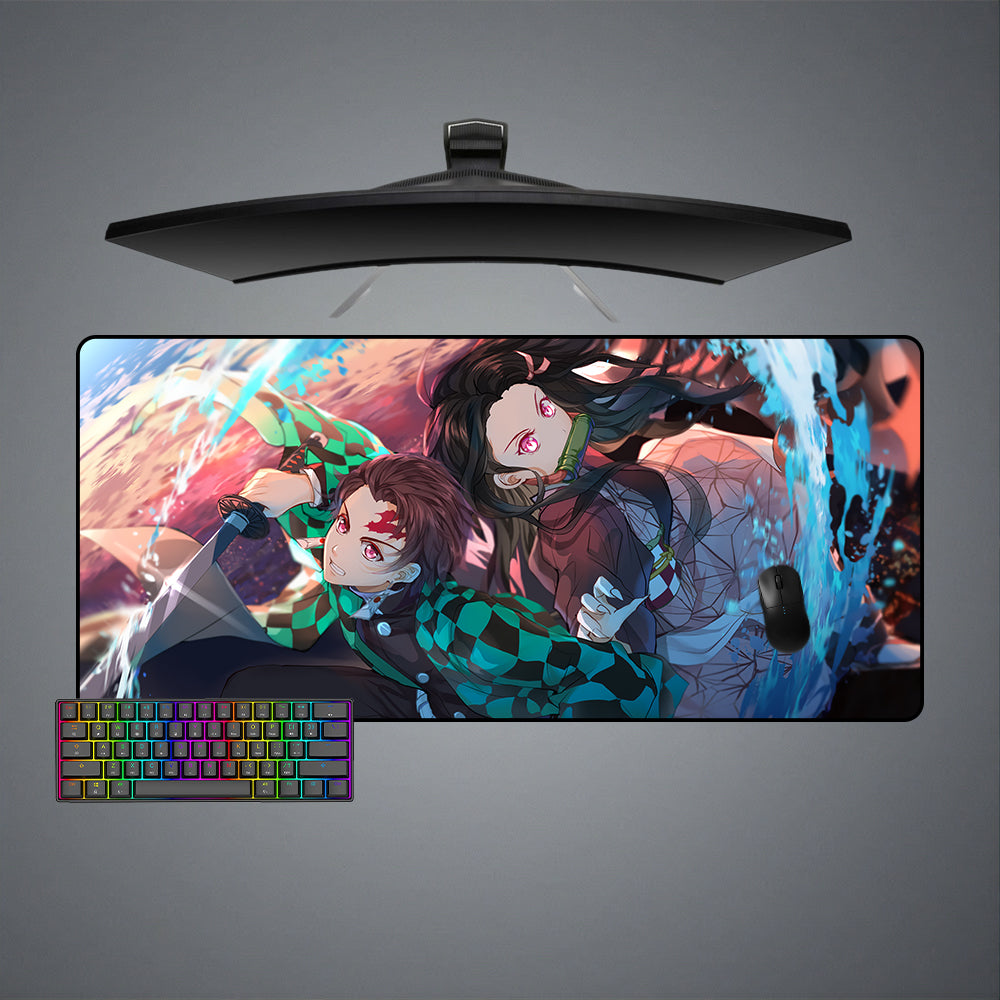 Demon Slayer Tanjiro & Nezuko Design XL Size Gaming Mouse Pad, Computer Desk Mat