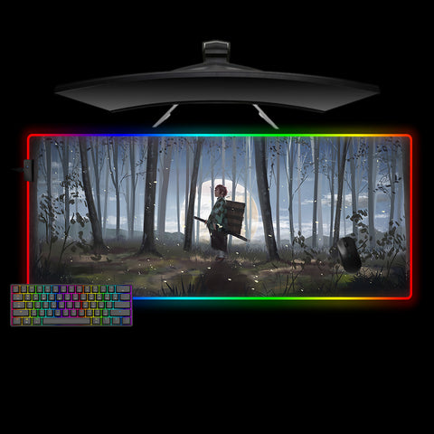 Demon Slayer Tanjiro Forest Design XXL Size RGB Lit Gamer Mouse Pad