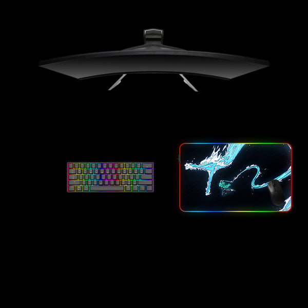 Demon Slayer Water Dragon Design Medium Size RGB Lights Gamer Mouse Pad