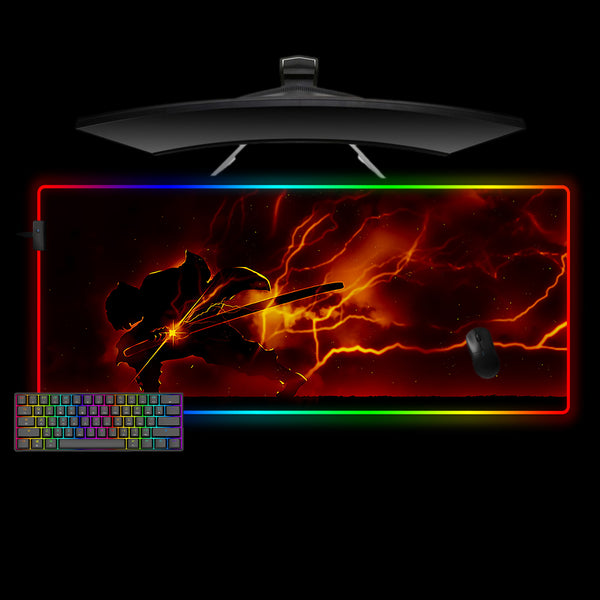 Demon Slayer Zenitsu Dark Design XXL Size RGB Light Gaming Mouse Pad