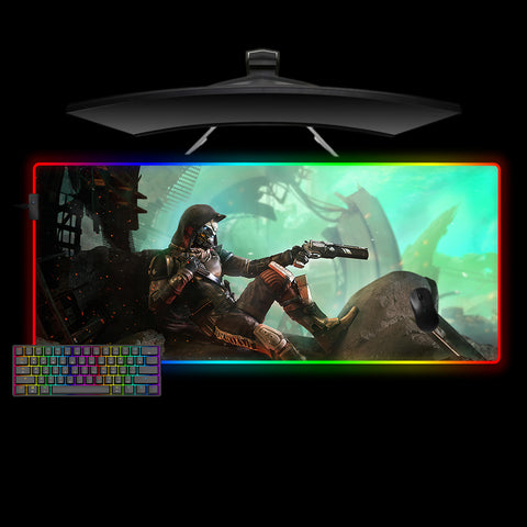 Destiny Hunter Design Large Size RGB Light Gaming Mousepad, Computer Desk Mat