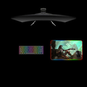 Destiny Hunter Design Medium Size RGB Light Gaming Mousepad, Computer Desk Mat