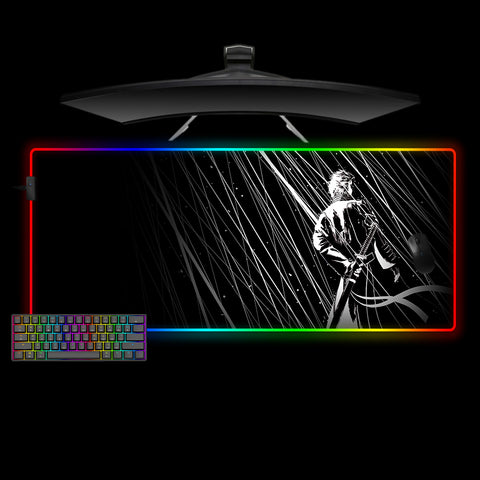DMC Vergil Rain Design XL Size RGB Lighting Gaming Mouse Pad, Computer Desk Mat
