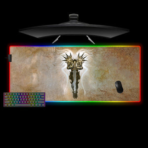 Diablo Angel Design XL Size RGB Illuminated Gaming Mouse Pad, Computer Desk Mat