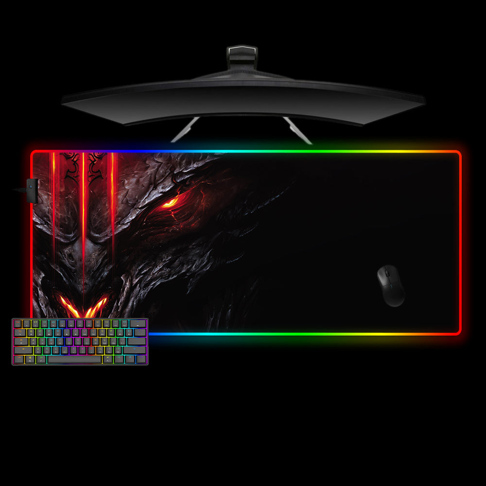 Diablo Face Design XXL Size RGB Lit Gamer Mouse Pad