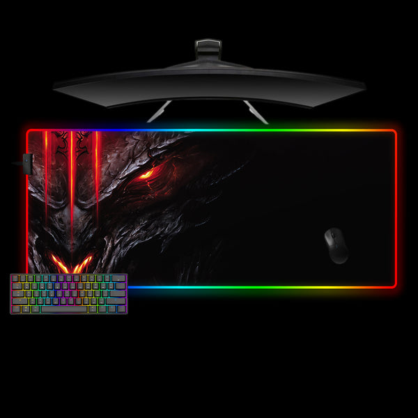 Diablo Face Design XXL Size RGB Lit Gamer Mouse Pad