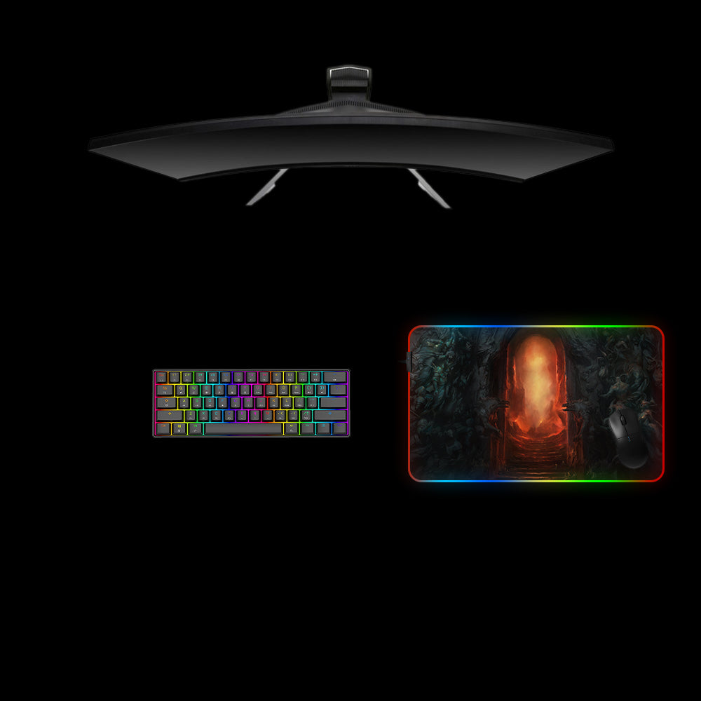 Diablo Hell Gate Design Medium Size RGB Lit Gaming Mouse Pad