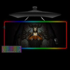 Diablo Lilith Skull Design XL Size RGB Illuminated Gaming Mouse Pad