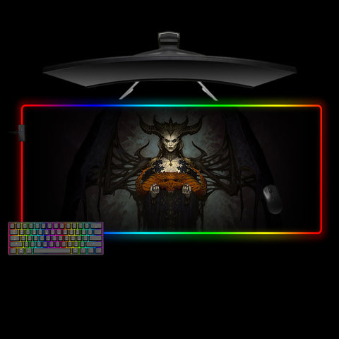 Diablo Lilith Skull Design XL Size RGB Illuminated Gaming Mouse Pad