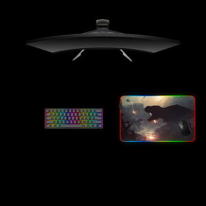 Dinosaur Apocalypse Design Medium Size RGB Lights Gaming Mousepad