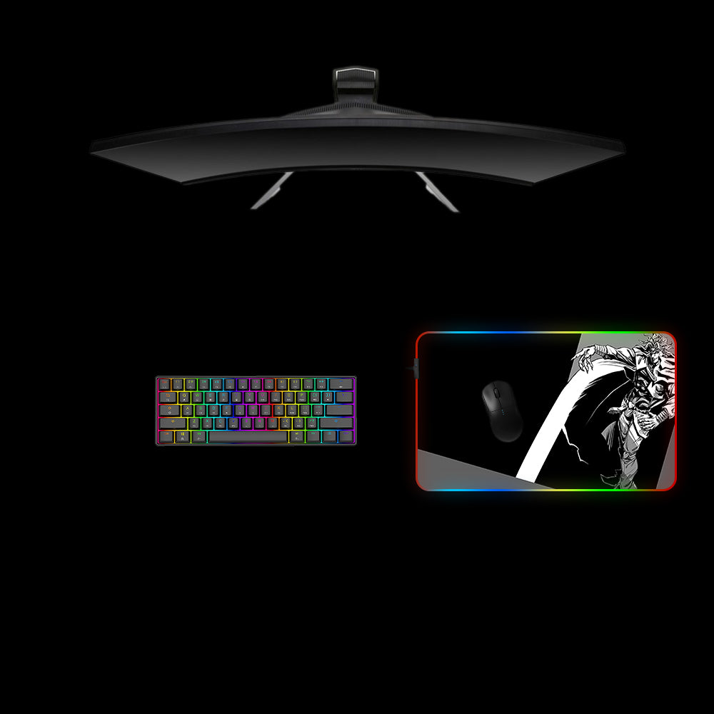 Dio Brando Black & White Design Medium Size RGB Lit Gaming Mouse Pad