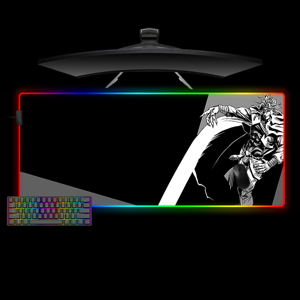 Dio Brando Black & White Design XXL Size RGB Lit Gaming Mouse Pad