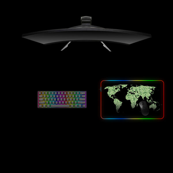 Dollar Map Design Medium Size RGB Light Gamer Mouse Pad, Computer Desk Mat
