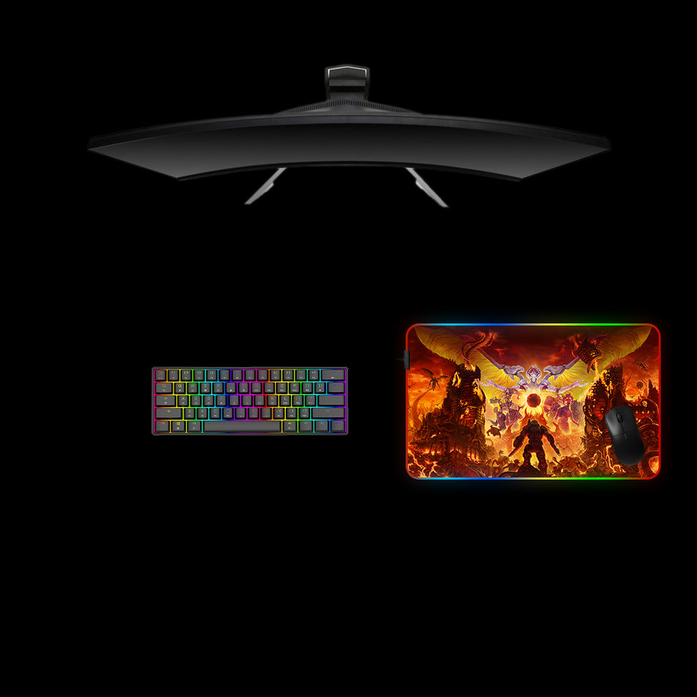 Doom Khan Maykr Design Medium Size RGB Illuminated Gaming Mouse Pad