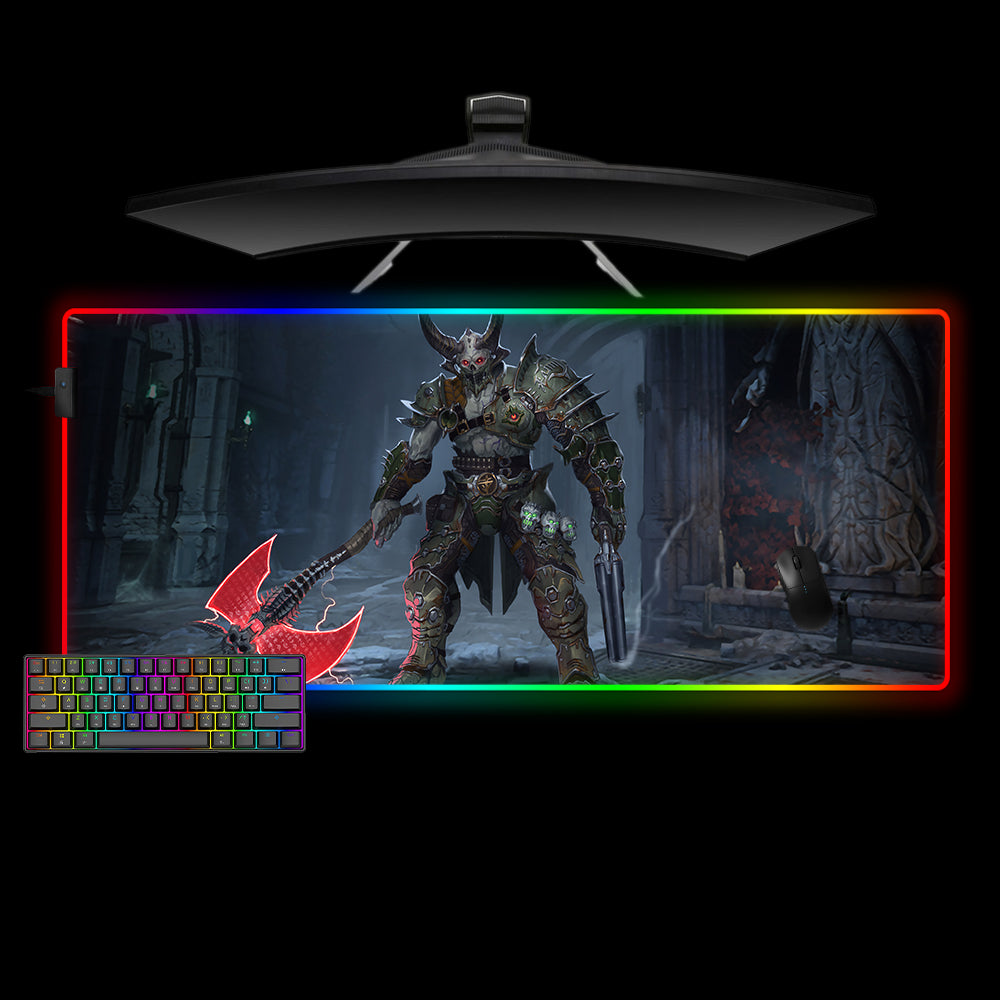 Doom Marauder Design XXL Size RGB Lights Gaming Mouse Pad