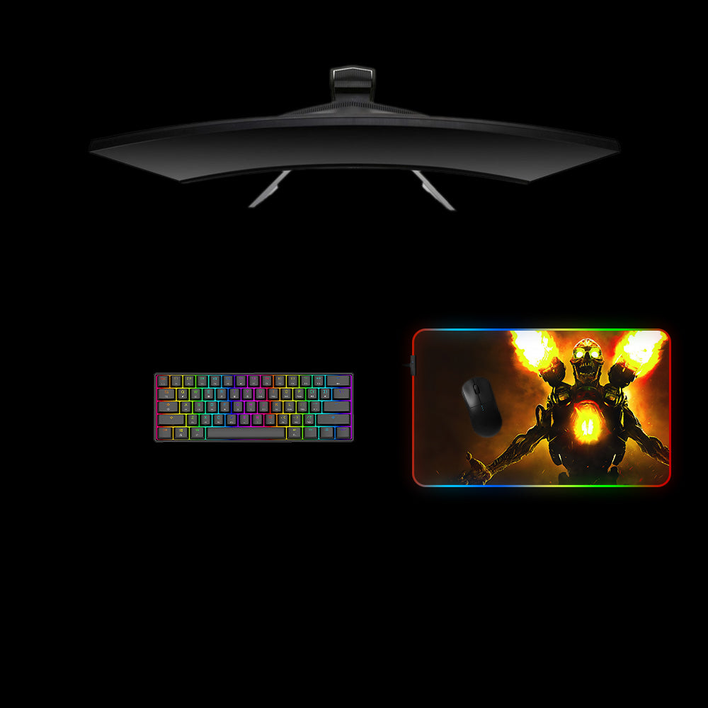 Doom Revenant Design Medium Size RGB Lit Gaming Mouse Pad, Computer Desk Mat