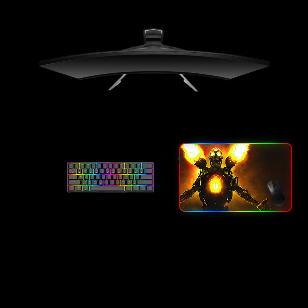 Doom Revenant Left Side Design Medium Size RGB Lit Gaming Mouse Pad, Computer Desk Mat