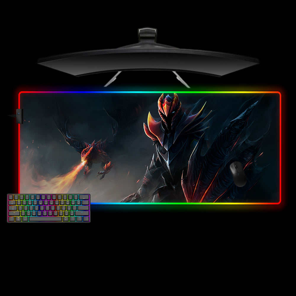 DOTA 2 Dragon Knight Design Large Size RGB Backlit Gamer Mouse Pad, Computer Desk Mat