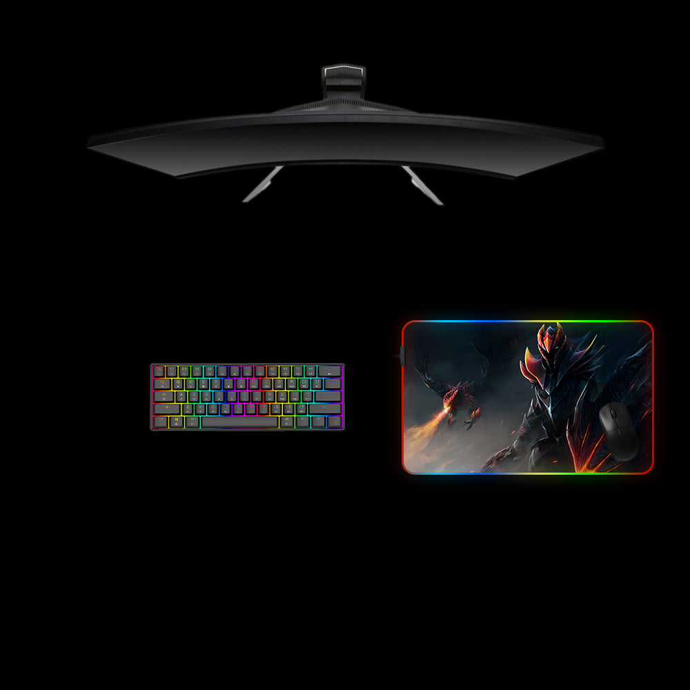 DOTA 2 Dragon Knight Design Medium Size RGB Backlit Gamer Mouse Pad, Computer Desk Mat