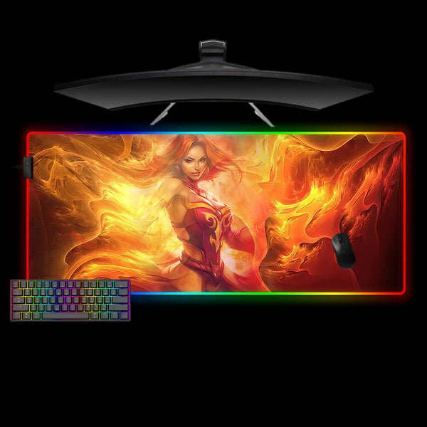 Dota 2 Lina Fire Design XXL Size RGB Lights Gaming Mouse Pad