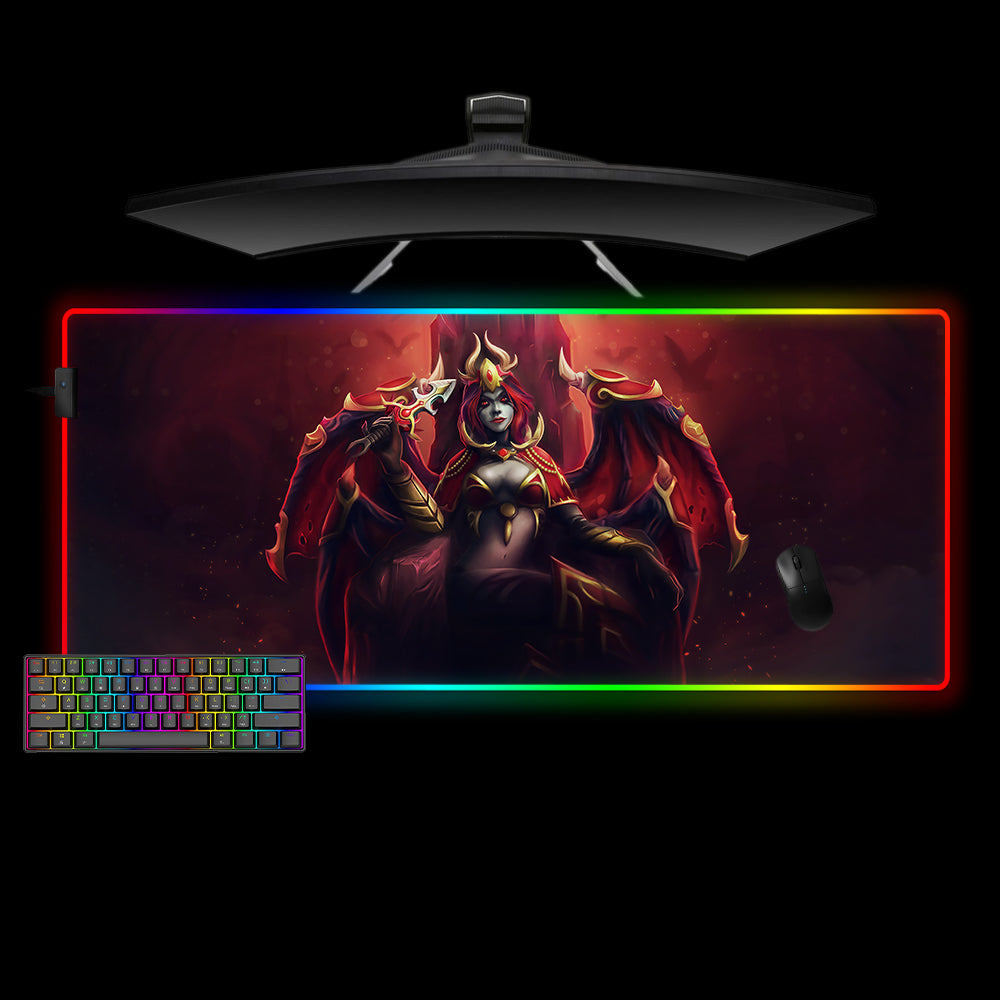 DOTA 2 Queen Akasha Design XL Size RGB Backlit  Gamer Mouse Pad, Computer Desk Mat