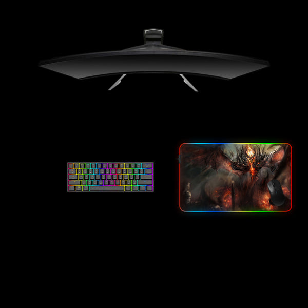 DOTA 2 Shadow Fiend Design Medium Size RGB Backlit Gamer Mouse Pad, Computer Desk Mat