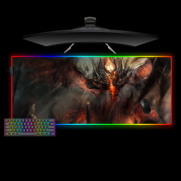 DOTA 2 Shadow Fiend Design XL Size RGB Backlit Gamer Mouse Pad, Computer Desk Mat