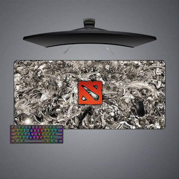 Large size gamer mouse pad with "Dota hero drawing" printed design