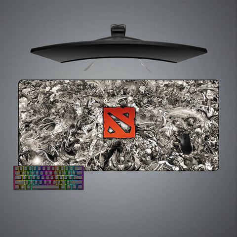 Large size gamer mouse pad with "Dota hero drawing" printed design