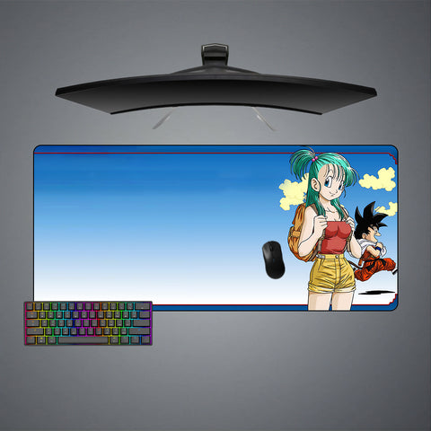 Bulma & Kid Goku Design Large Size Gaming Mouse Pad, Computer Desk Mat