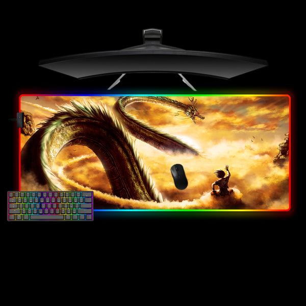 Large Size RGB Backlit Mousepad with Dragon Ball Clouds Printed Design