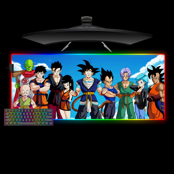 Dragon Ball Friends Design XL Size RGB Illuminated Gaming Mouse Pad, Computer Desk Mat