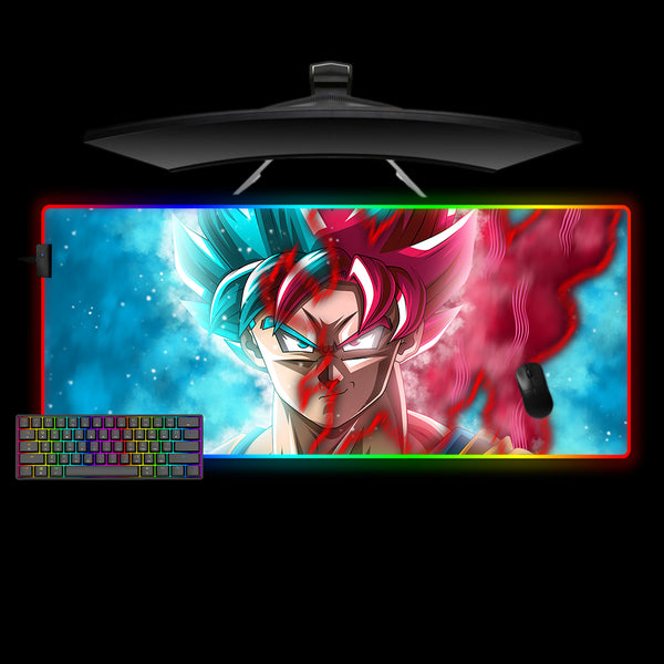 XL Size RGB Backlit Mouse Pad with Dragon Ball God Goku Printed Design