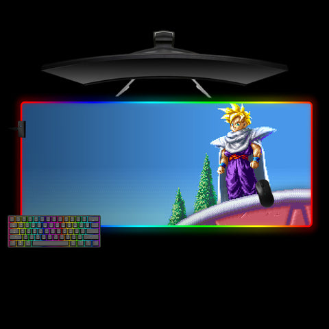 DBZ Gohan Pixel Art Design XXL Size RGB Lit Gaming Mouse Pad, Computer Desk Mat