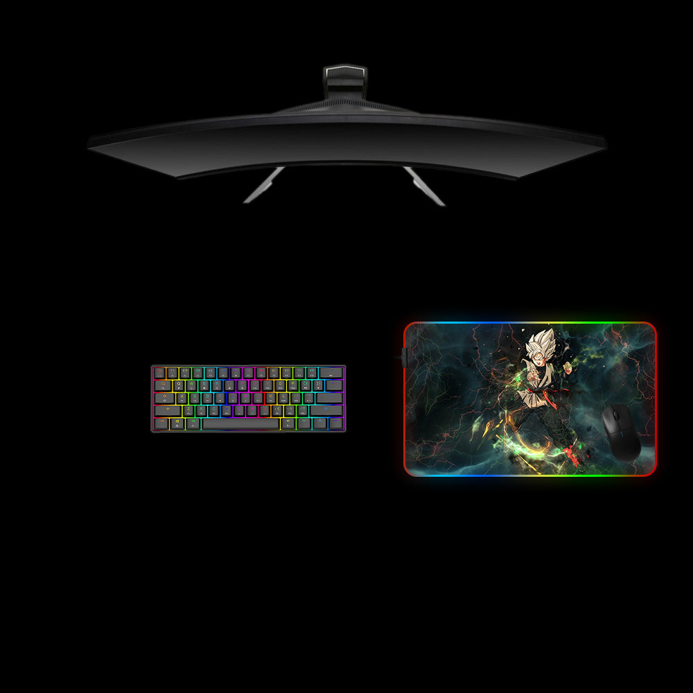 Dragon Ball Goku Black Design M Size RGB Backlit Gamer Mouse Pad, Computer Desk Mat