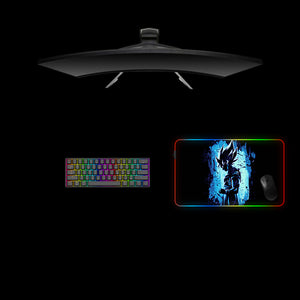 DBZ Goku Blue Aura Design Medium Size RGB Lights Gamer Mouse Pad