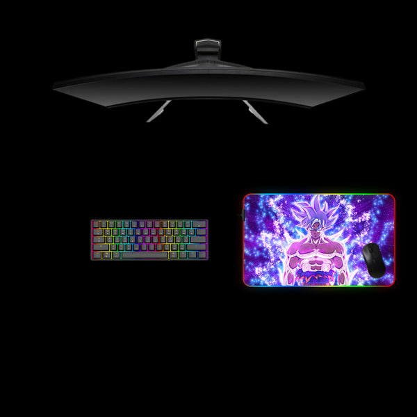 Dragon Ball Goku Ultra Instinct Aura Design M Size RGB Backlit Gaming Mouse Pad, Computer Desk Mat