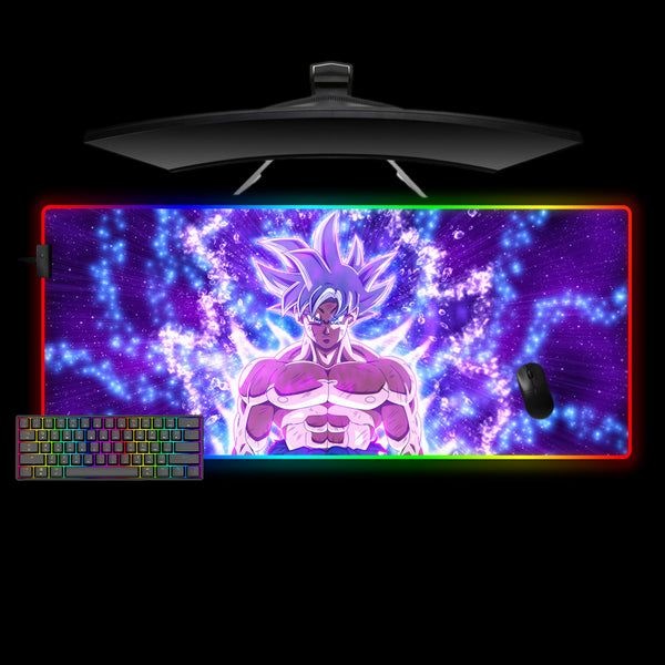 Dragon Ball Goku Ultra Instinct Aura Design XL Size RGB Backlit Gaming Mouse Pad, Computer Desk Mat