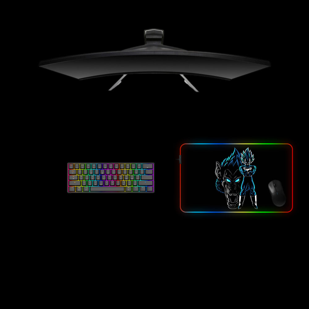 DBZ Great Ape Vegeta Design Medium Size Gamer RGB Light Mouse Pad