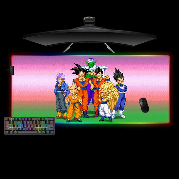 DBZ Pixel Art Design XXL Size RGB Light Up Gamer Mouse Pad