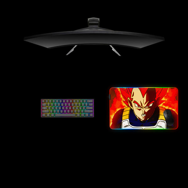 Saiyan God Vegeta Design Medium Size RGB Lit Gamer Mouse Pad