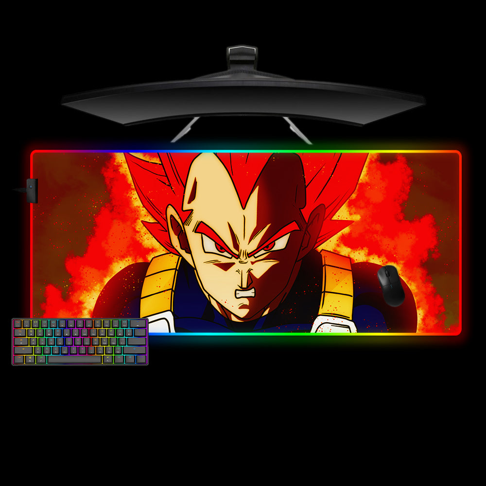 Saiyan God Vegeta Design XXL Size RGB Lit Gamer Mouse Pad