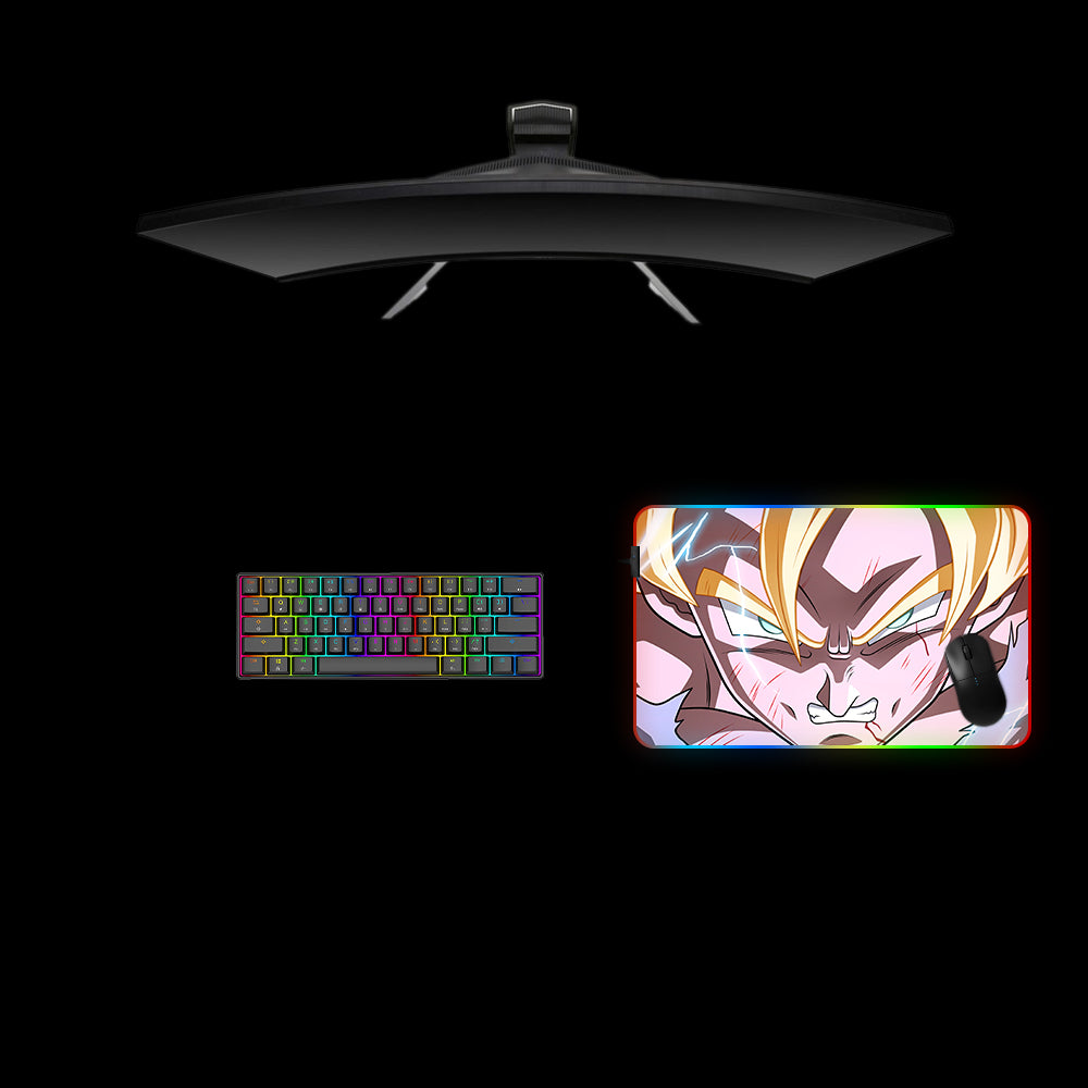 Goku Anger Design Medium Size RGB Lit Gamer Mouse Pad