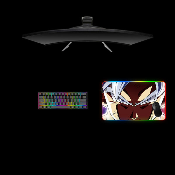 Dragon Ball Goku Face to Face Design Medium Size RGB Backlit Gaming Mouse Pad, Computer Desk Mat