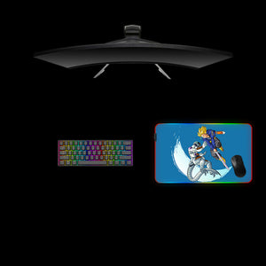 Dragon Ball Trunks vs. Frieza Design Medium Size RGB Lit Gaming Mouse Pad