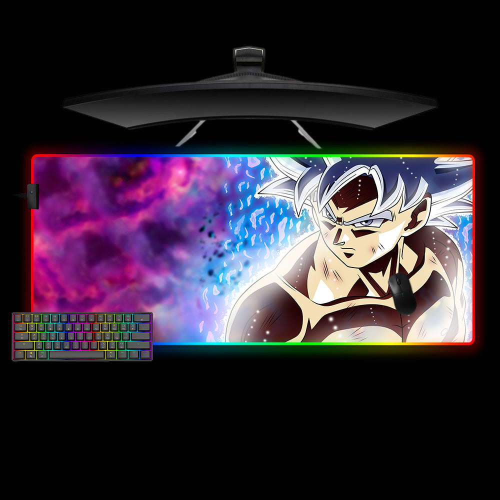 Dragon Ball UI Goku Design XL Size RGB Backlit Gamer Mouse Pad, Computer Desk Mat
