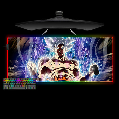 Dragon Ball Ultra Instinct Goku Design XXL Size RGB Light Up Gaming Mouse Pad, Computer Desk Mat