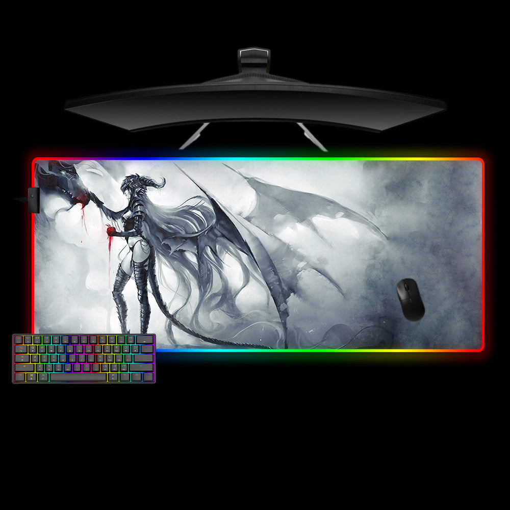 Dragon Girl Design XXL Size RGB Light Gamer Mousepad