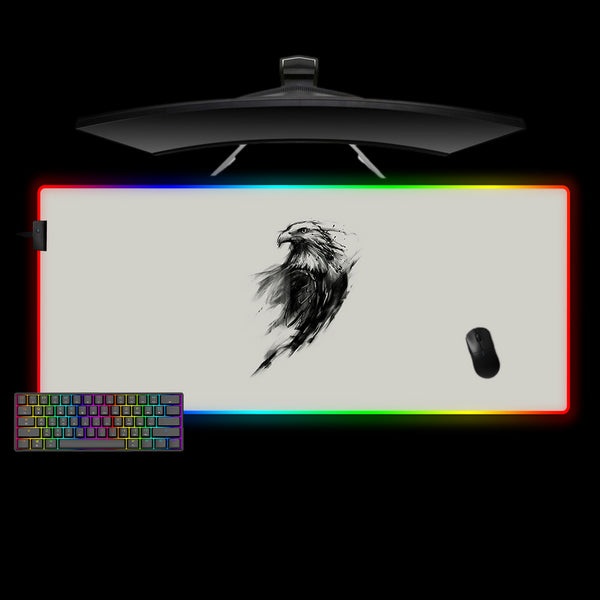 Eagle Sketch Design XXL Size RGB Light Gamer Mouse Pad